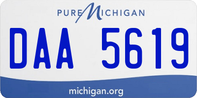 MI license plate DAA5619