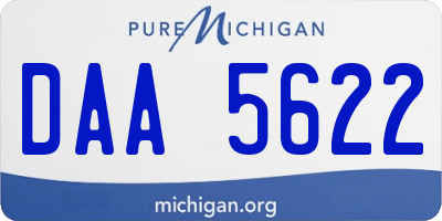 MI license plate DAA5622