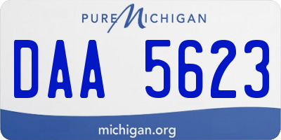 MI license plate DAA5623