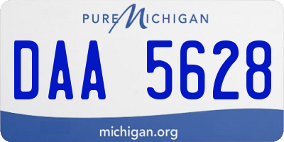 MI license plate DAA5628