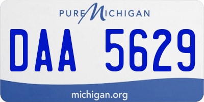 MI license plate DAA5629