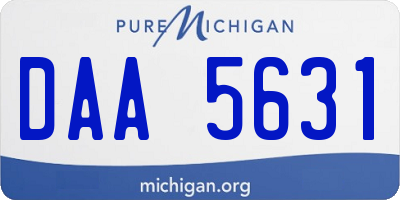 MI license plate DAA5631