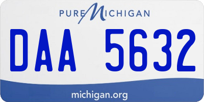 MI license plate DAA5632