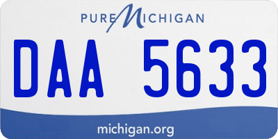 MI license plate DAA5633