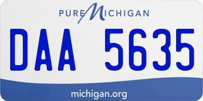 MI license plate DAA5635