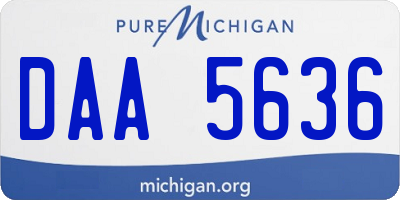MI license plate DAA5636