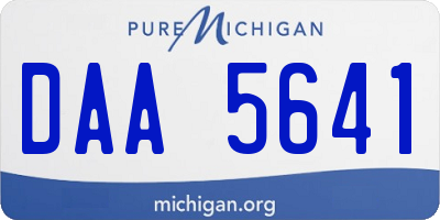 MI license plate DAA5641