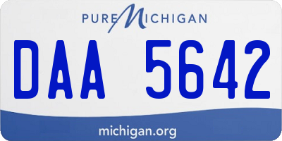 MI license plate DAA5642