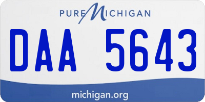 MI license plate DAA5643