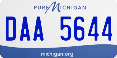 MI license plate DAA5644
