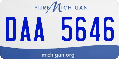 MI license plate DAA5646