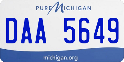 MI license plate DAA5649