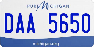 MI license plate DAA5650