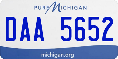 MI license plate DAA5652