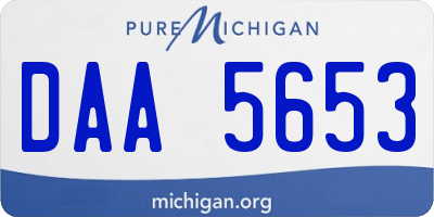 MI license plate DAA5653