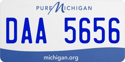 MI license plate DAA5656