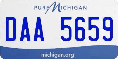 MI license plate DAA5659