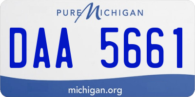 MI license plate DAA5661