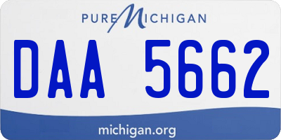 MI license plate DAA5662