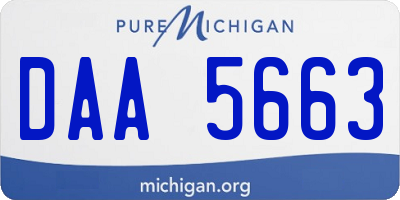 MI license plate DAA5663