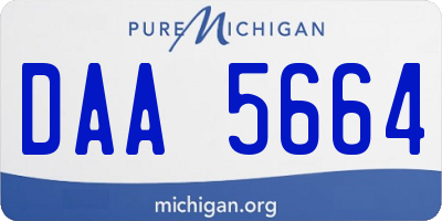 MI license plate DAA5664