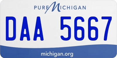 MI license plate DAA5667