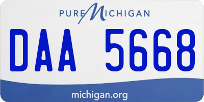 MI license plate DAA5668