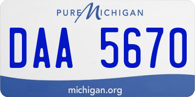 MI license plate DAA5670