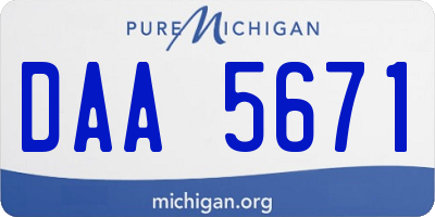 MI license plate DAA5671