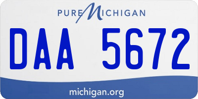 MI license plate DAA5672