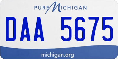 MI license plate DAA5675