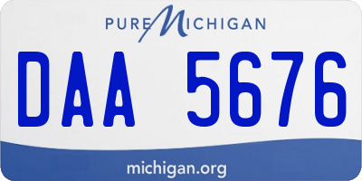 MI license plate DAA5676