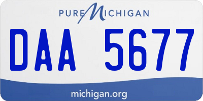 MI license plate DAA5677