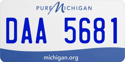 MI license plate DAA5681