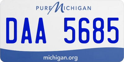 MI license plate DAA5685