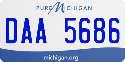 MI license plate DAA5686