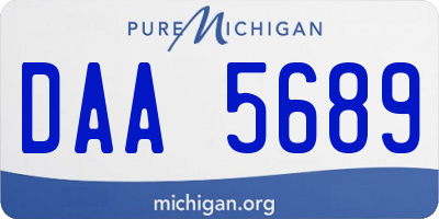 MI license plate DAA5689