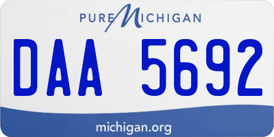 MI license plate DAA5692