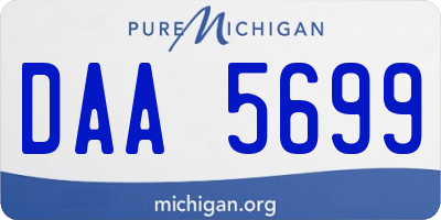 MI license plate DAA5699