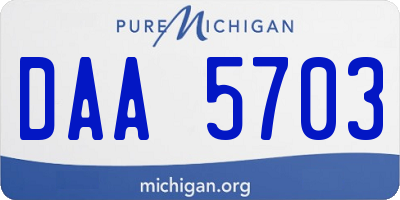 MI license plate DAA5703