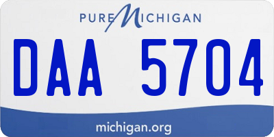 MI license plate DAA5704