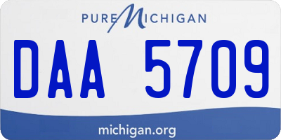MI license plate DAA5709