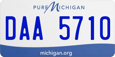 MI license plate DAA5710