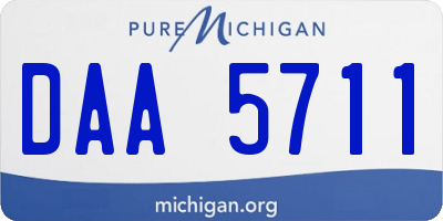 MI license plate DAA5711