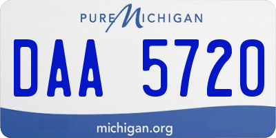 MI license plate DAA5720