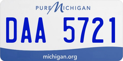 MI license plate DAA5721