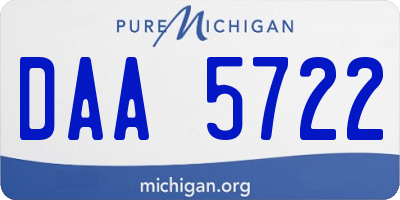 MI license plate DAA5722