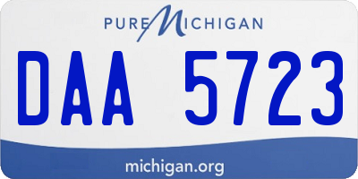 MI license plate DAA5723