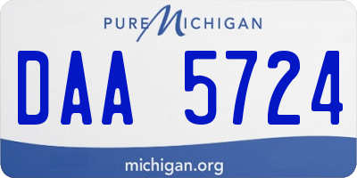 MI license plate DAA5724