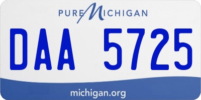 MI license plate DAA5725